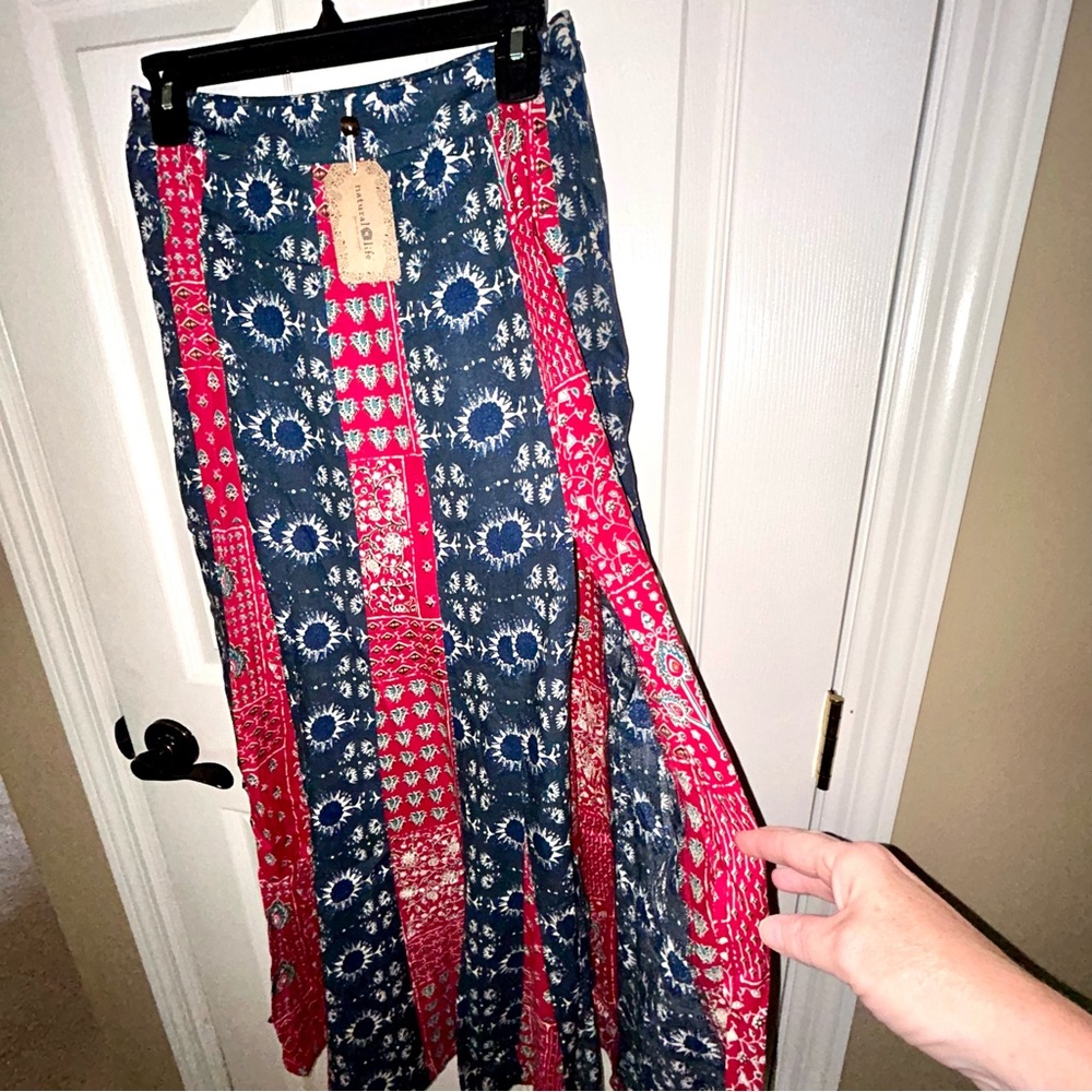 Natural Life Navy & Red Boho Maxi Skirt - Picture 11 of 12